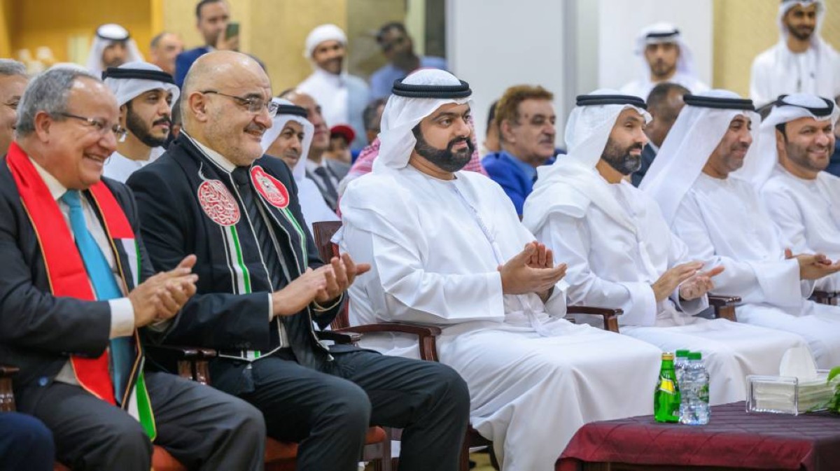 محمد الشرقي خلال حضوره احتفالات جامعة العلوم والتقنية بالفجيرة بعيد الاتحاد