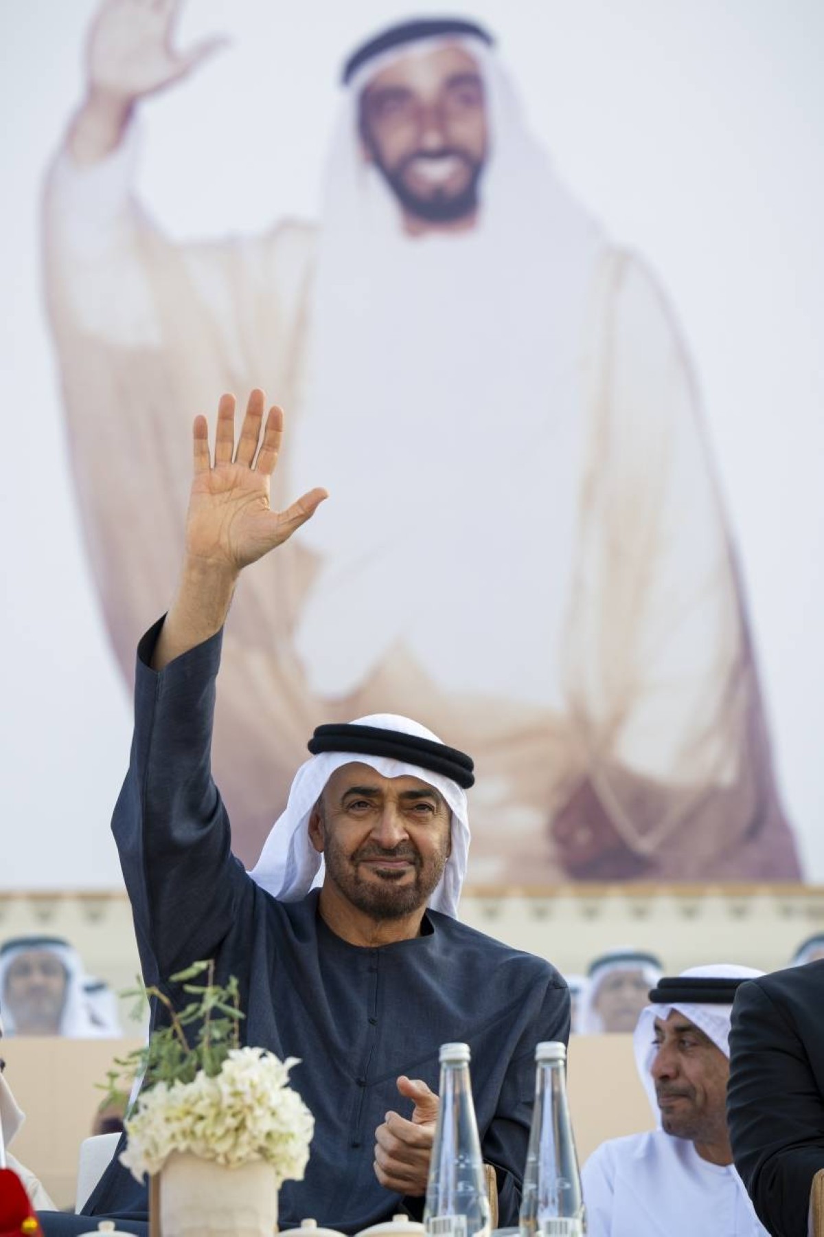 AL WATHBA, ABU DHABI, UNITED ARAB EMIRATES - December 07, 2024: HH Sheikh Mohamed bin Zayed Al Nahyan, President of the United Arab Emirates (C), attends the March of the Union, at the Sheikh Zayed Heritage Festival.

( Abdulla Al Neyadi / UAE Presidential Court )
---