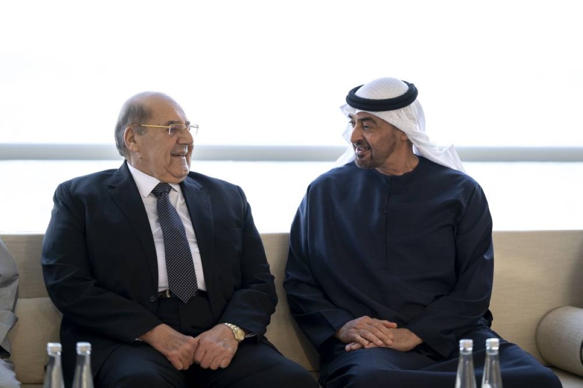 رئيس الدولة ورئيس مجلس الشيوخ المصري أثناء المباحثات