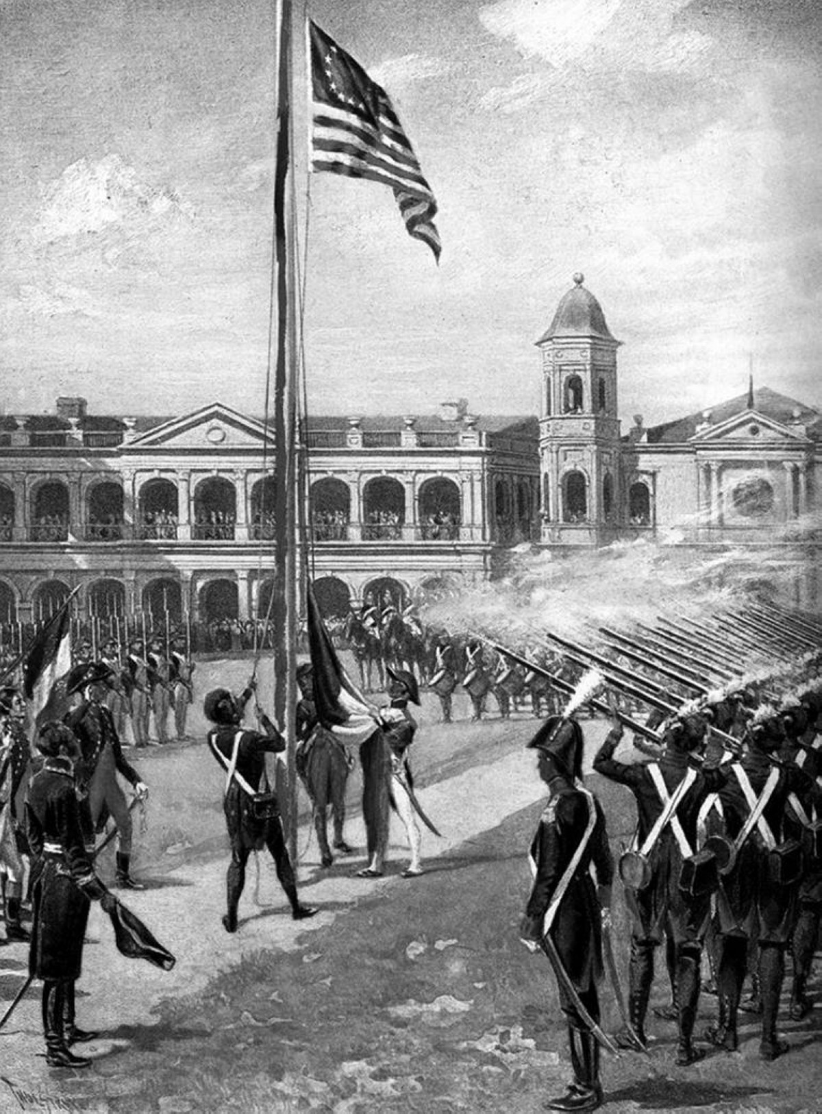 1803 الفرنسيون يسلمون نيو أورلينز ولويزيانا إلى الولايات المتحدة التي قامت بشرائهما