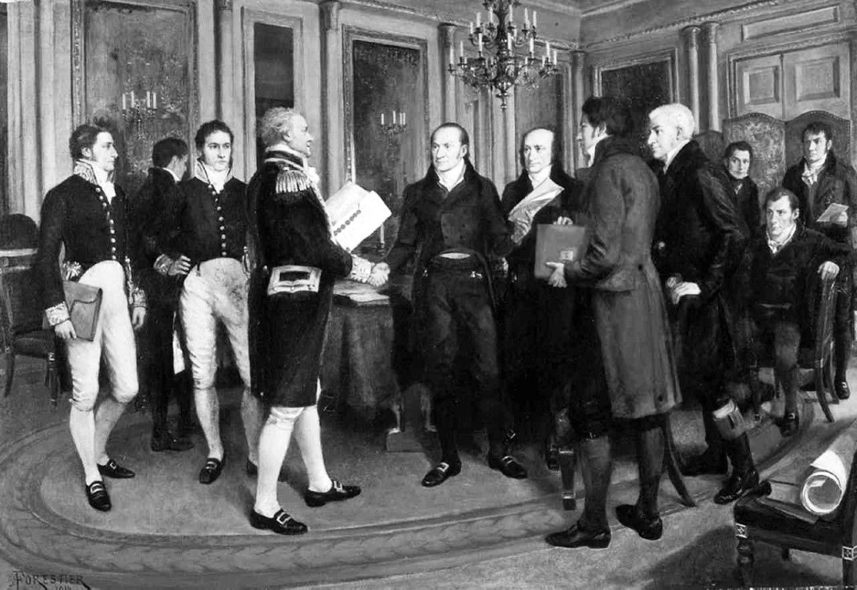 1814 توقيع معاهدة «غنت» التي أنهت الحرب بين إنجلترا والولايات المتحدة.

