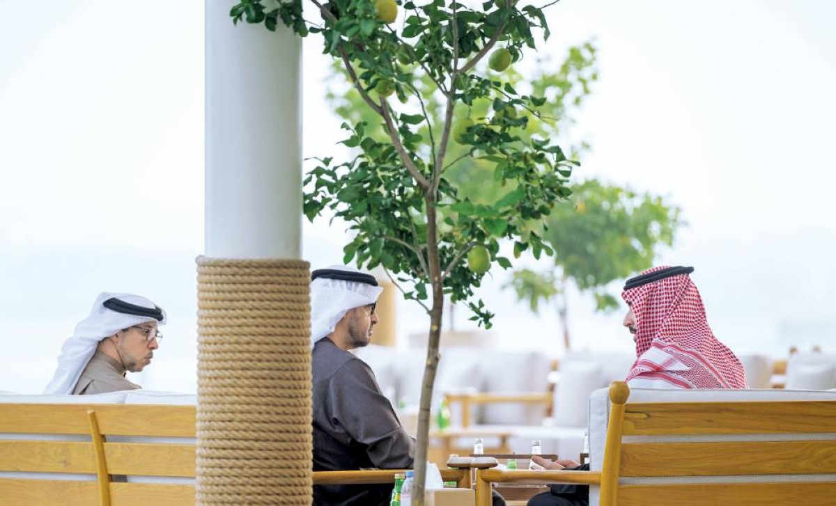 سموه خلال لقاء خالد بن سلمان بحضور منصور بن زايد