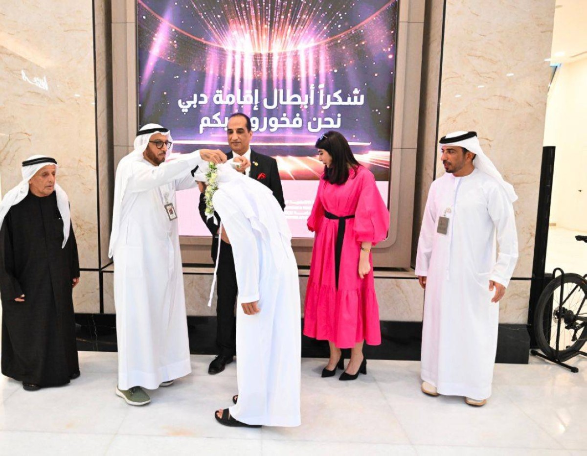 محمد المري خلال مراسم التكريم