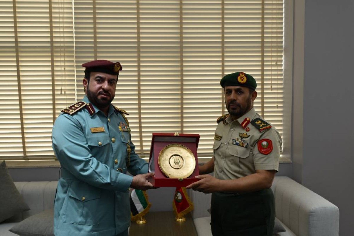 عبيد الكتبي وراشد النعيمي خلال الاستقبال