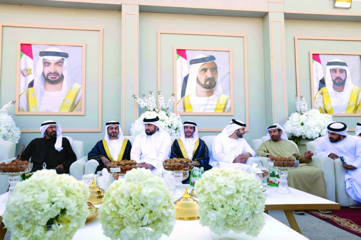 
أحمد ومنصور بن محمد خلال حضورهما الحفل 