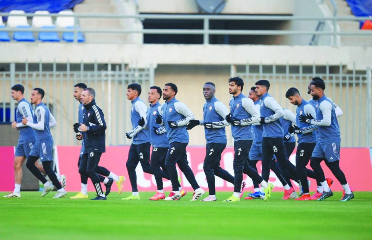 من تدريبات منتخبنا الوطني في كأس خليجي 26