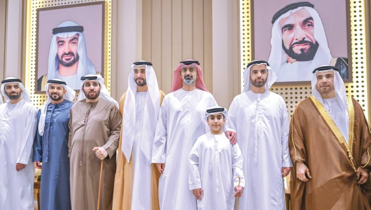 عمار بن حميد ومحمد بن سعود خلال الحفل