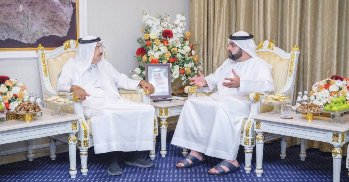 ولي عهد الفجيرة ومحمد المر خلال اللقاء