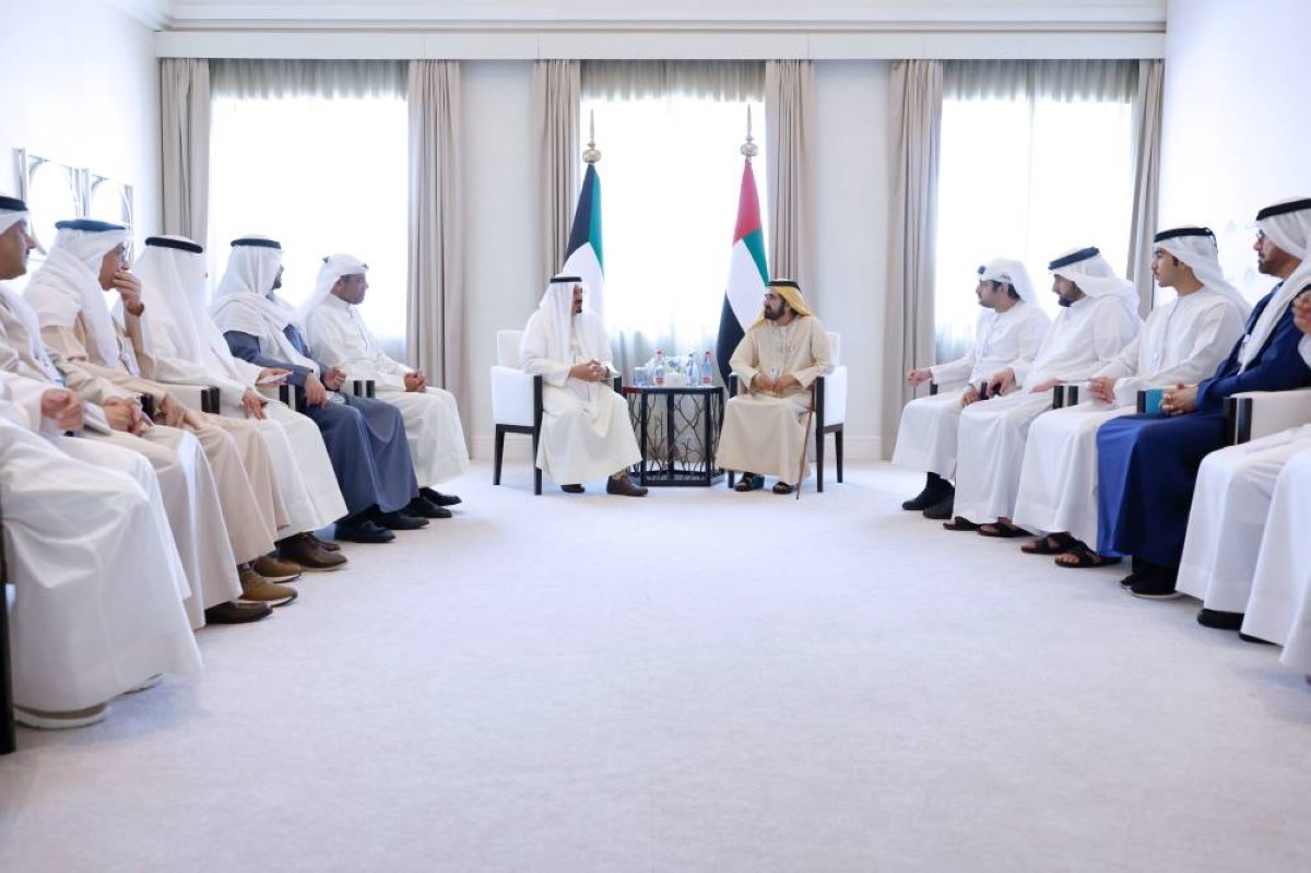 محمد بن راشد يلتقي أحمد عبدالله الأحمد الصباح ويبحثان العلاقات الأخوية الراسخة