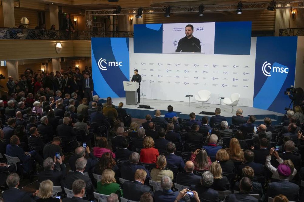 زيلينسكي في كلمته خلال مؤتمر ميونيخ للأمن