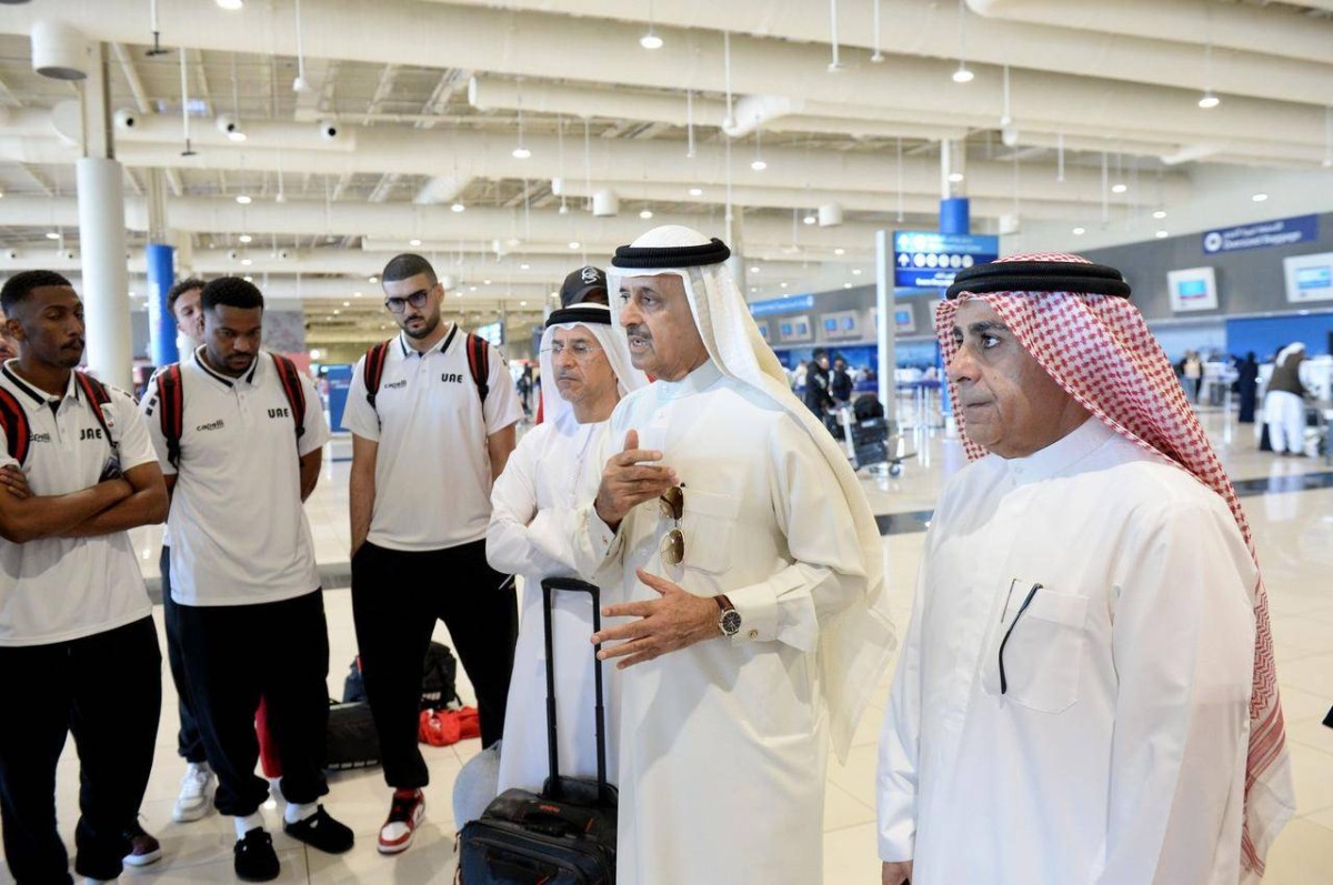 إسماعيل القرقاوي في وداع بعثة منتخب السلة