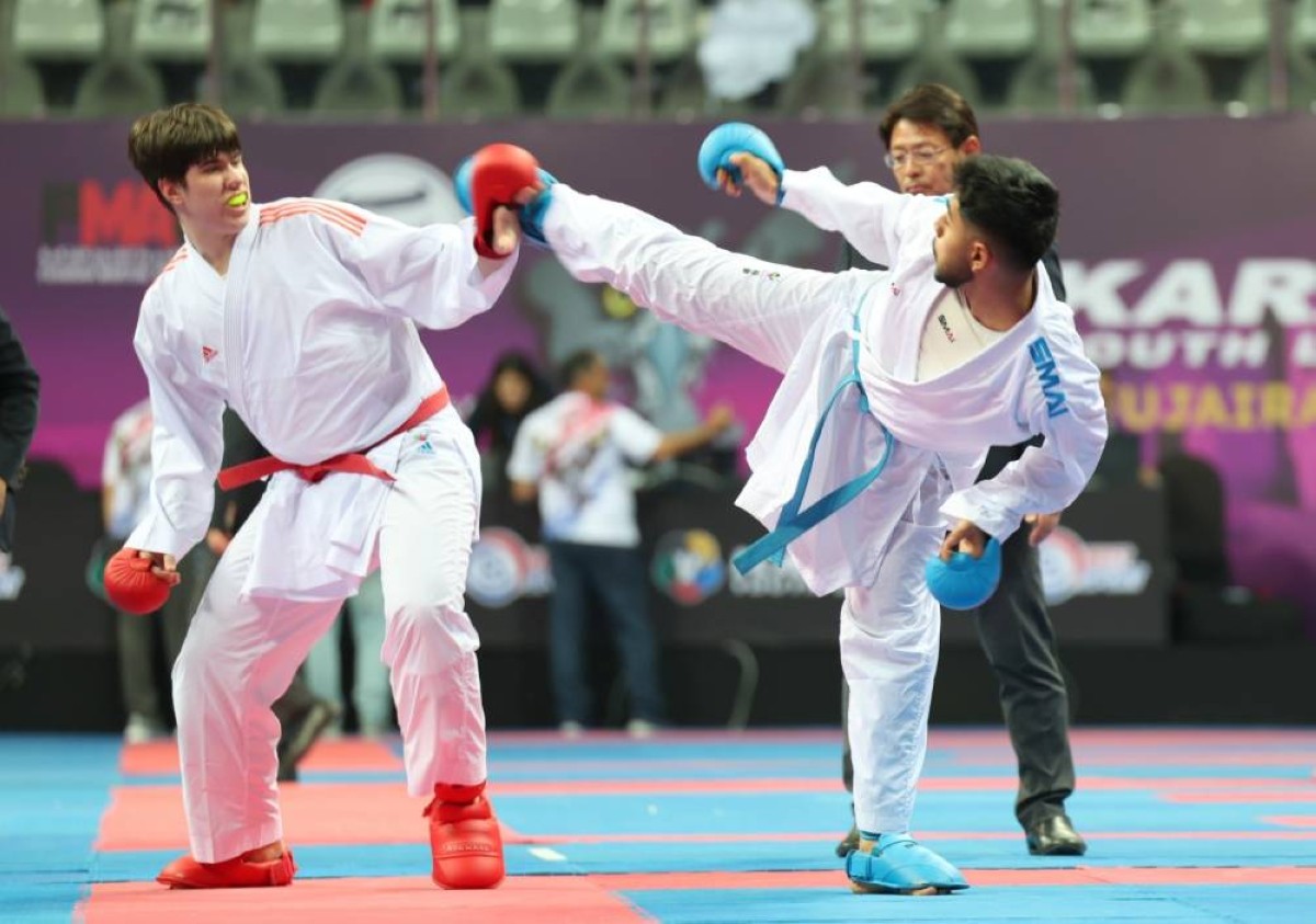 18 ميدالية ملونة حصيلة العرب بالدوري العالمي لشباب الكاراتيه بالفجيرة