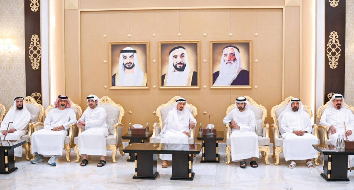  حميد النعيمي يتقبل تعازي حمدان ومكتوم بن محمد وأحمد بن سعيد بحضور عمار النعيمي 