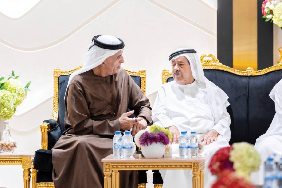 سعود بن صقر خلال الاستقبال