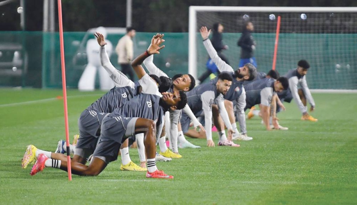 جانب من تدريبات منتخبنا 
