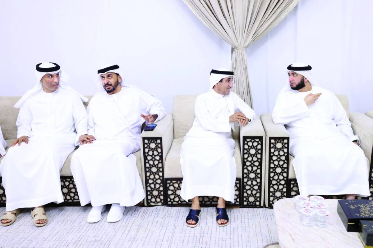 سعيد بن مكتوم وراشد بن حمدان بن راشد ومحمد بن فيصل القاسمي وخالد خليفة النابودة