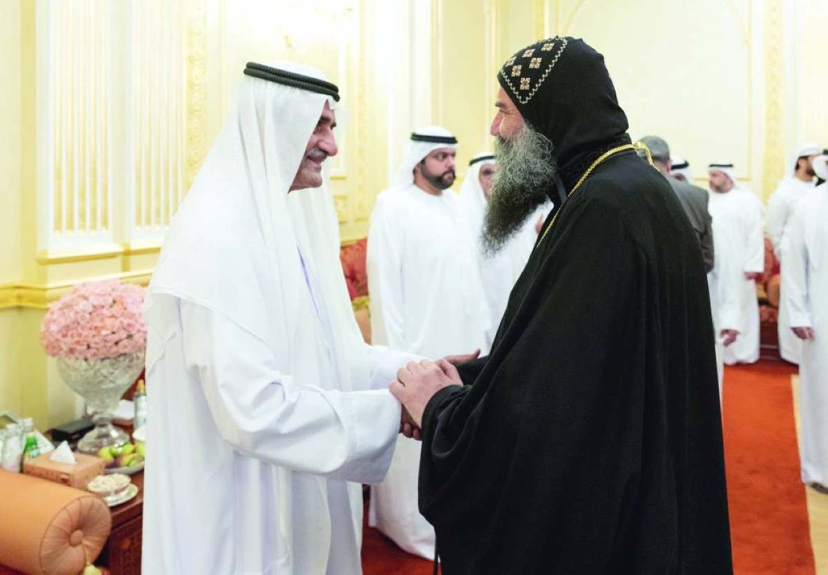  حمد الشرقي ومحمد بن حمد خلال الاستقبال 