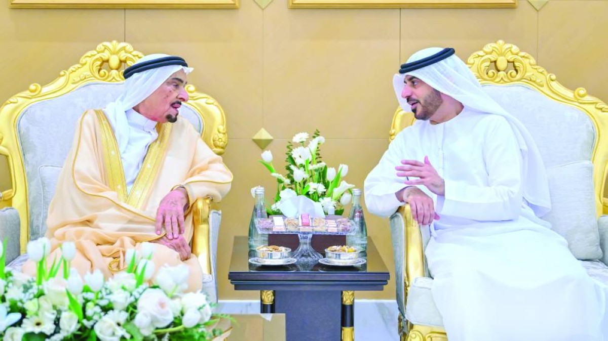 حاكم عجمان خلال تقبل التهاني