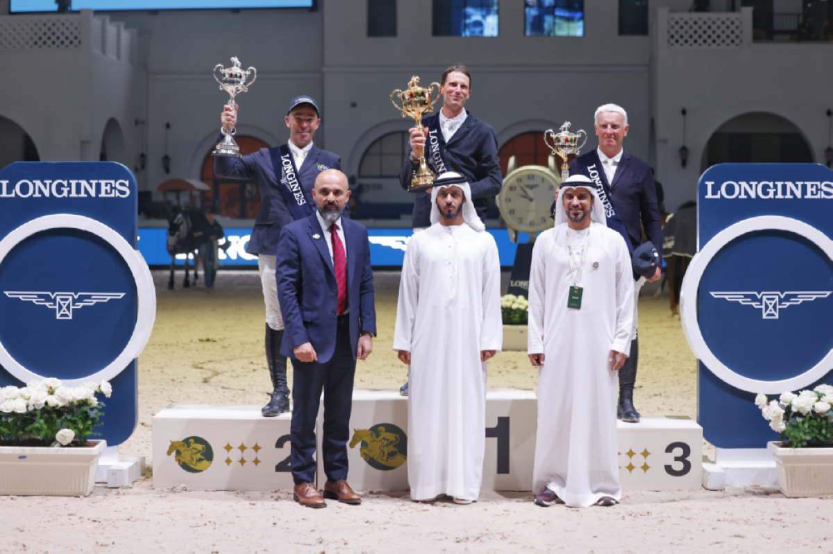 زايد بن حمد يتوج الفرنسي كيفن ستاوت بطلاً للنسخة الـ14 من كأس رئيس الدولة لقفز الحواجز