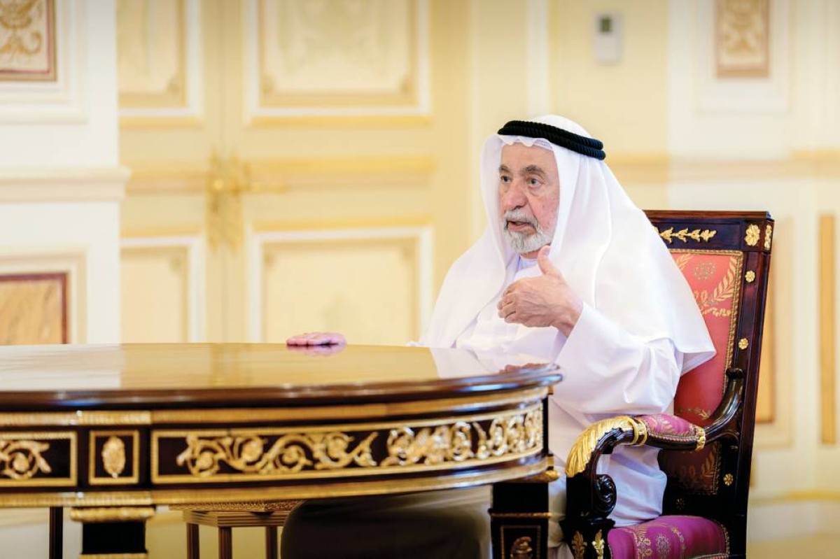 سلطان القاسمي خلال حديثه على «قناة الشارقة»