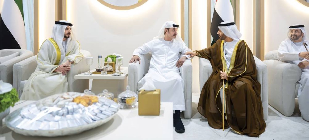 هزاع بن زايد خلال حضوره حفل الاستقبال | 