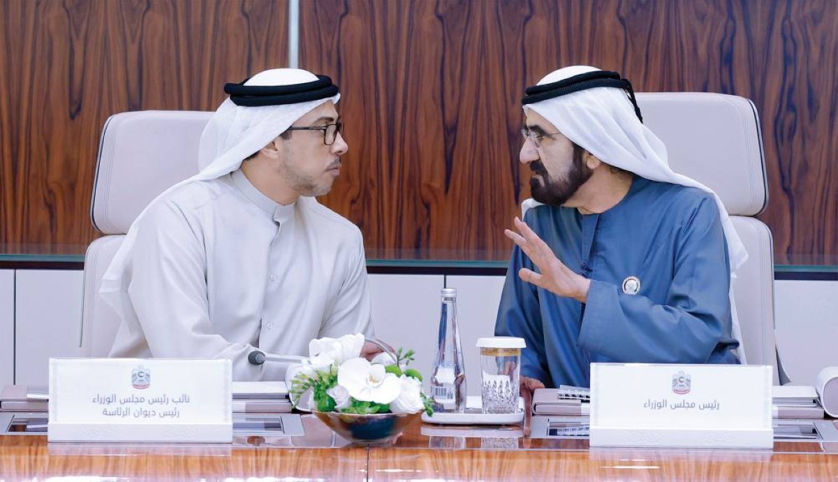 محمد بن راشد في حديث مع منصور بن زايد