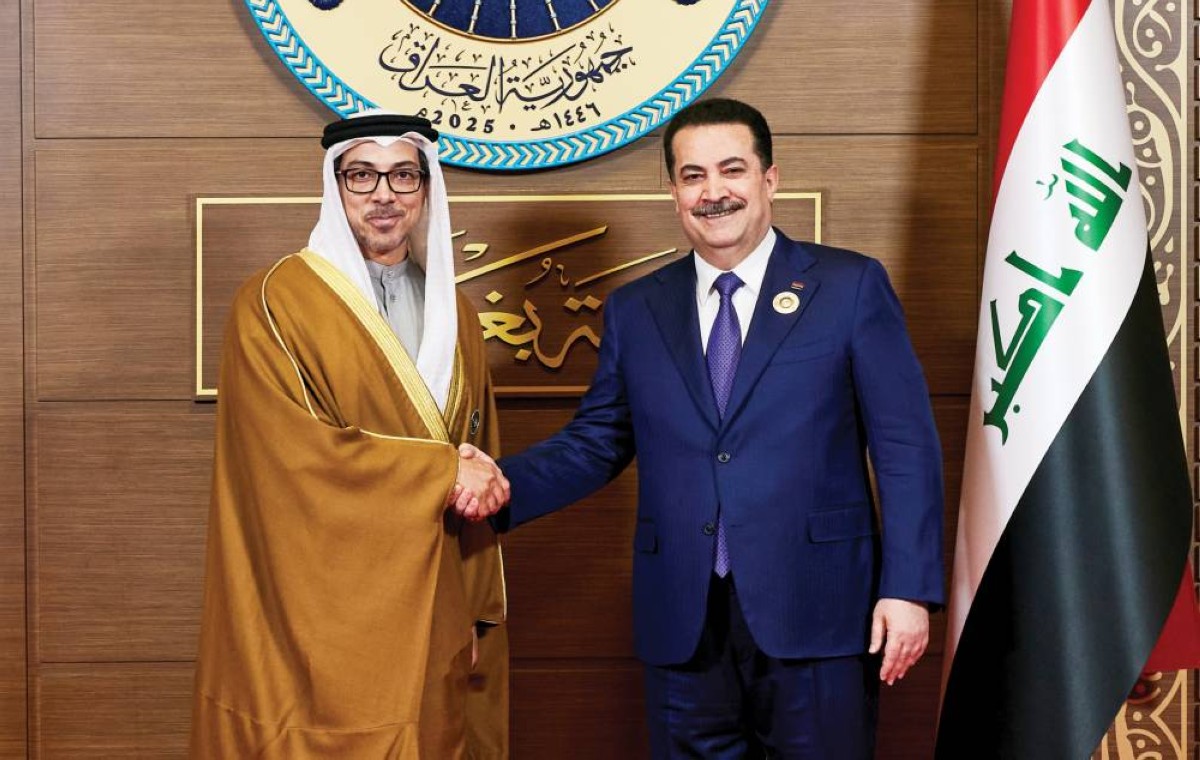  منصور بن زايد ومحمد شياع السوداني 