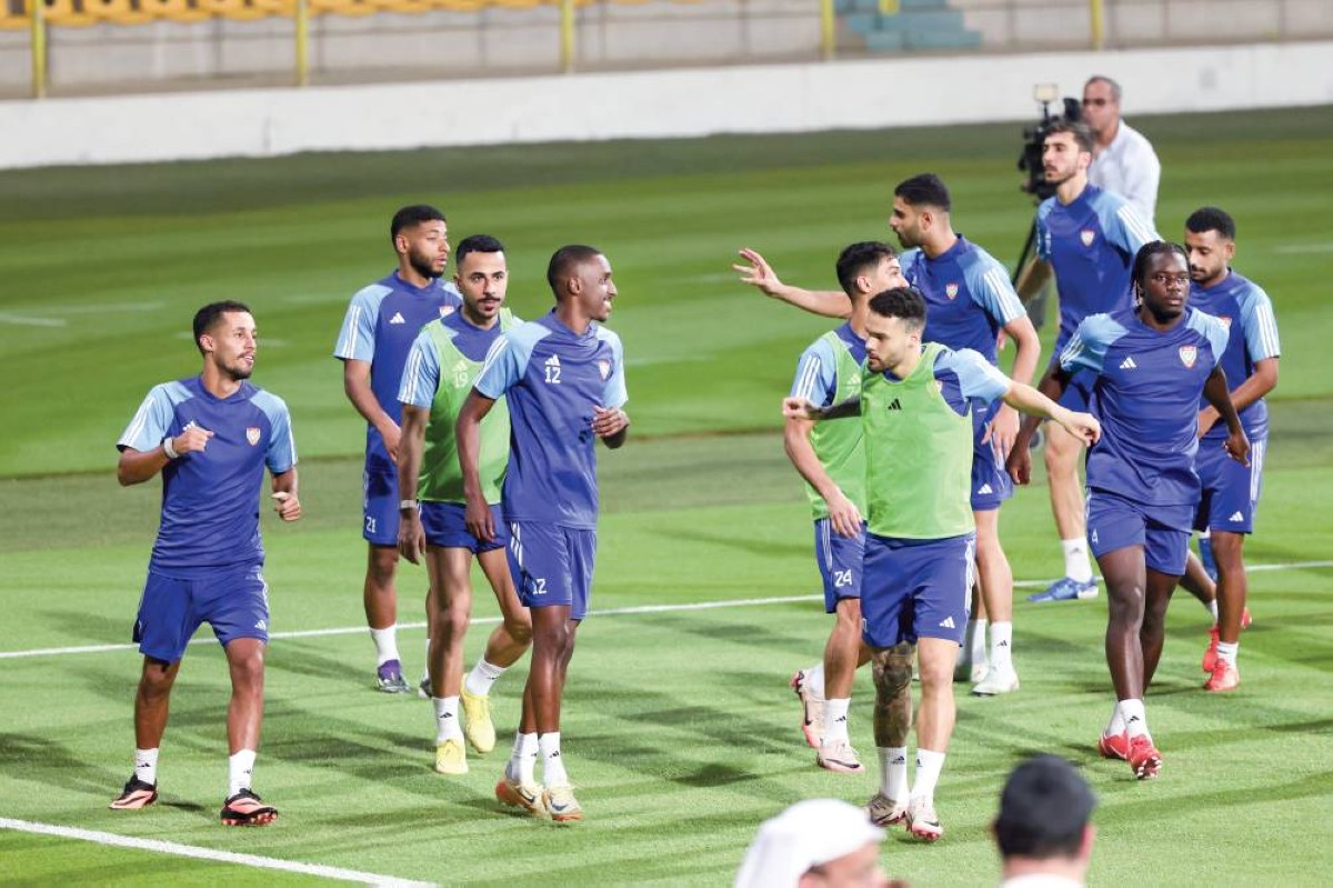روح معنوية عالية في تدريبات منتخب الإمارات الوطني 