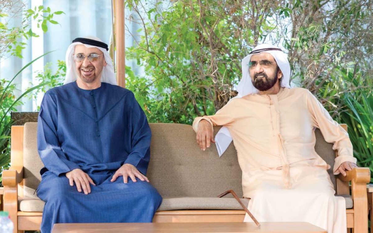  محمد بن زايد ومحمد بن راشد خلال اللقاء 
