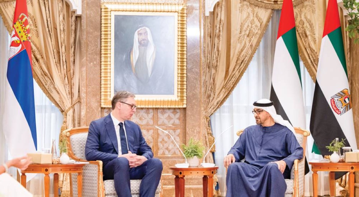 رئيس الدولة والرئيس الصربي خلال المباحثات