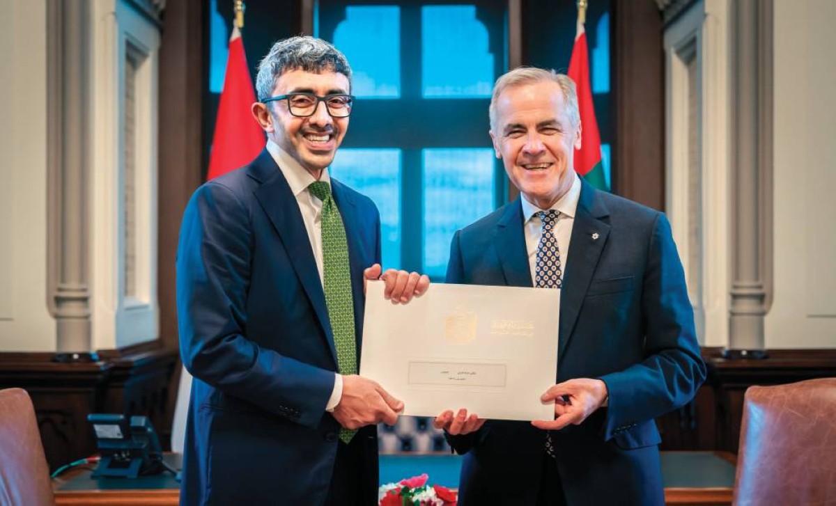  رسالة محمد بن زايد.. سلّمها عبدالله بن زايد إلى مارك كارني