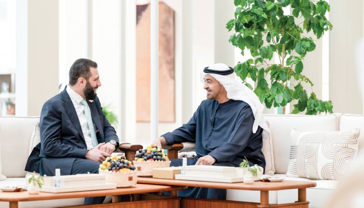 رئيس الدولة والرئيس السوري خلال المباحثات 