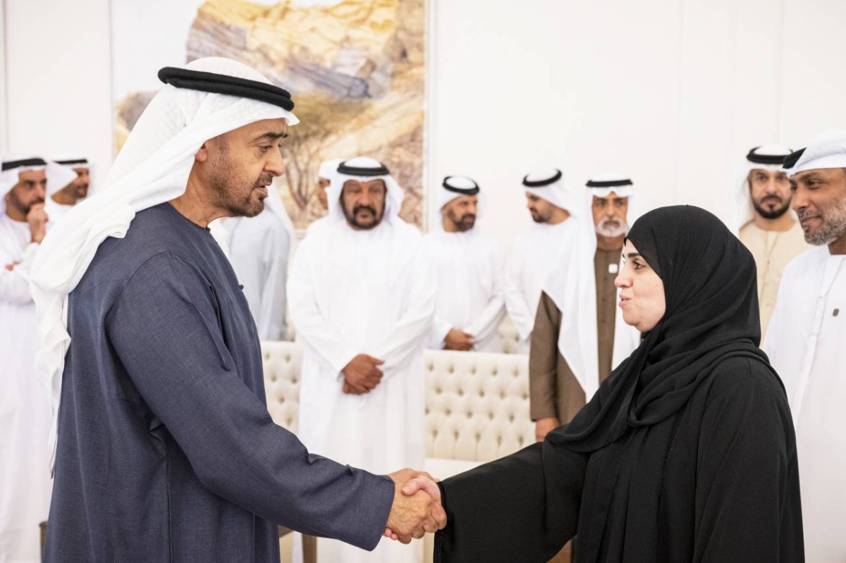 محمد بن زايد خلال اللقاء بحضور سيف بن زايد وذياب بن محمد ونهيان بن مبارك وسعيد بن محمد وخليفة بن محمد