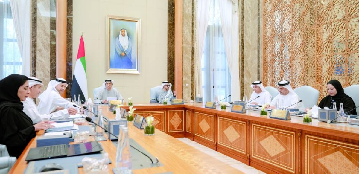 منصور بن زايد يترأس الاجتماع بحضور عبدالله بن زايد ومحمد الحسيني وخالد بالعمى وممثلي ديوان الرئاسة ووزارة المالية 