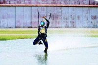 عبدالباري قبيسي خلال المشاركة في مسابقة السرعة