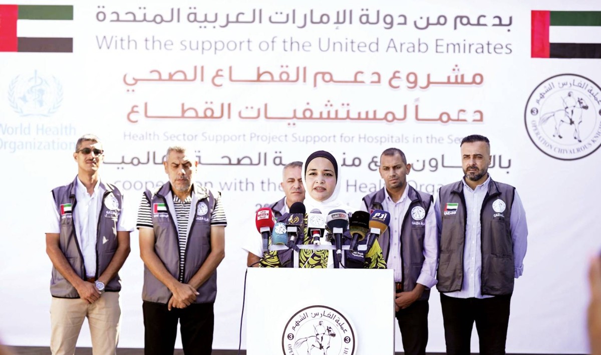  خلال الإعلان عن تسليم دفعة جديدة من الأدوية لدعم القطاع الطبي في غزة 