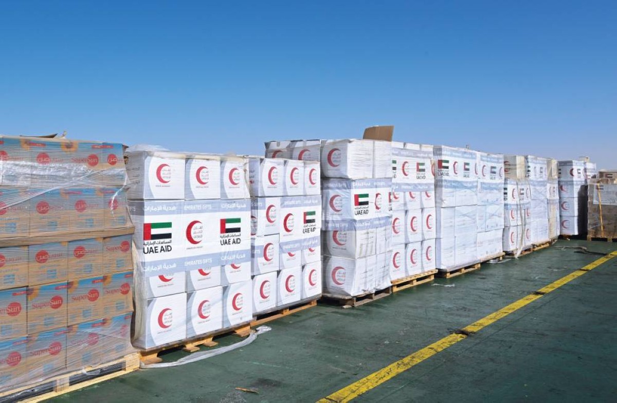 مواصلة إرسال المساعدات دعماً للأشقاء الفلسطينيين داخل القطاع
