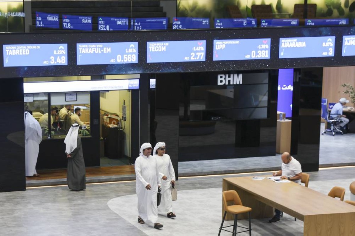 The trading day at the newly renovated Dubai Financial Market at the Dubai World Trade Centre in Dubai, March 18, 2024. Photo by Dennis Mallari