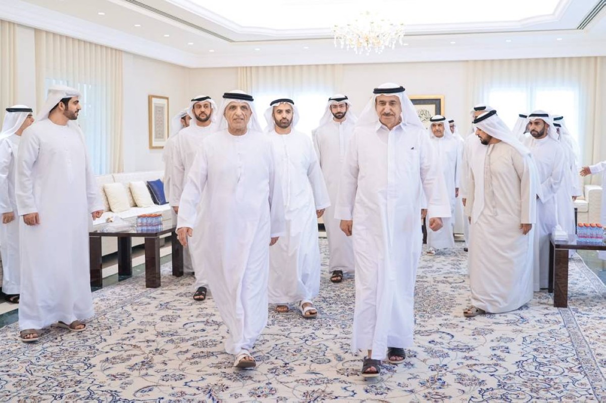 سعود بن صقر ومحمد بن سعود خلال العزاء