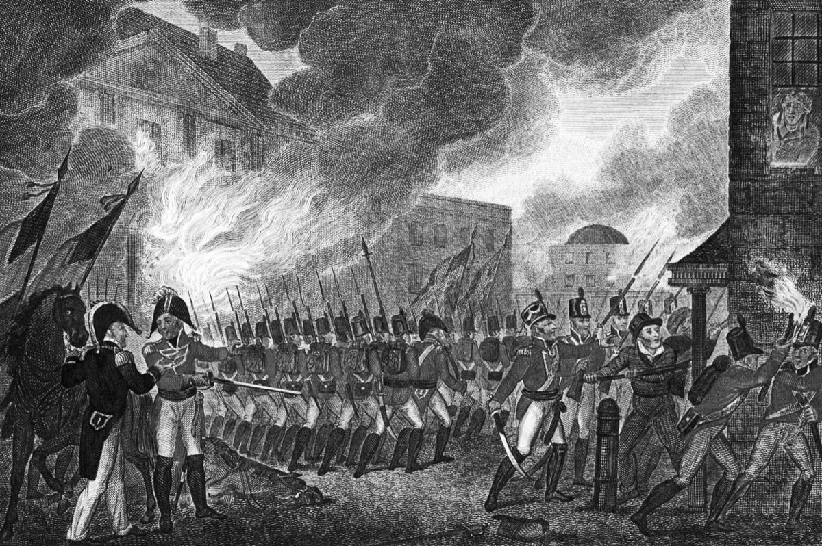 1814 - الجيش البريطاني يحرق واشنطن بما فيها البيت الأبيض بعد احتلاله لها.