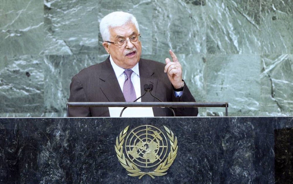 محمود عباس خلال كلمة أمام الجمعية العامة للأمم المتحدة في نيويورك