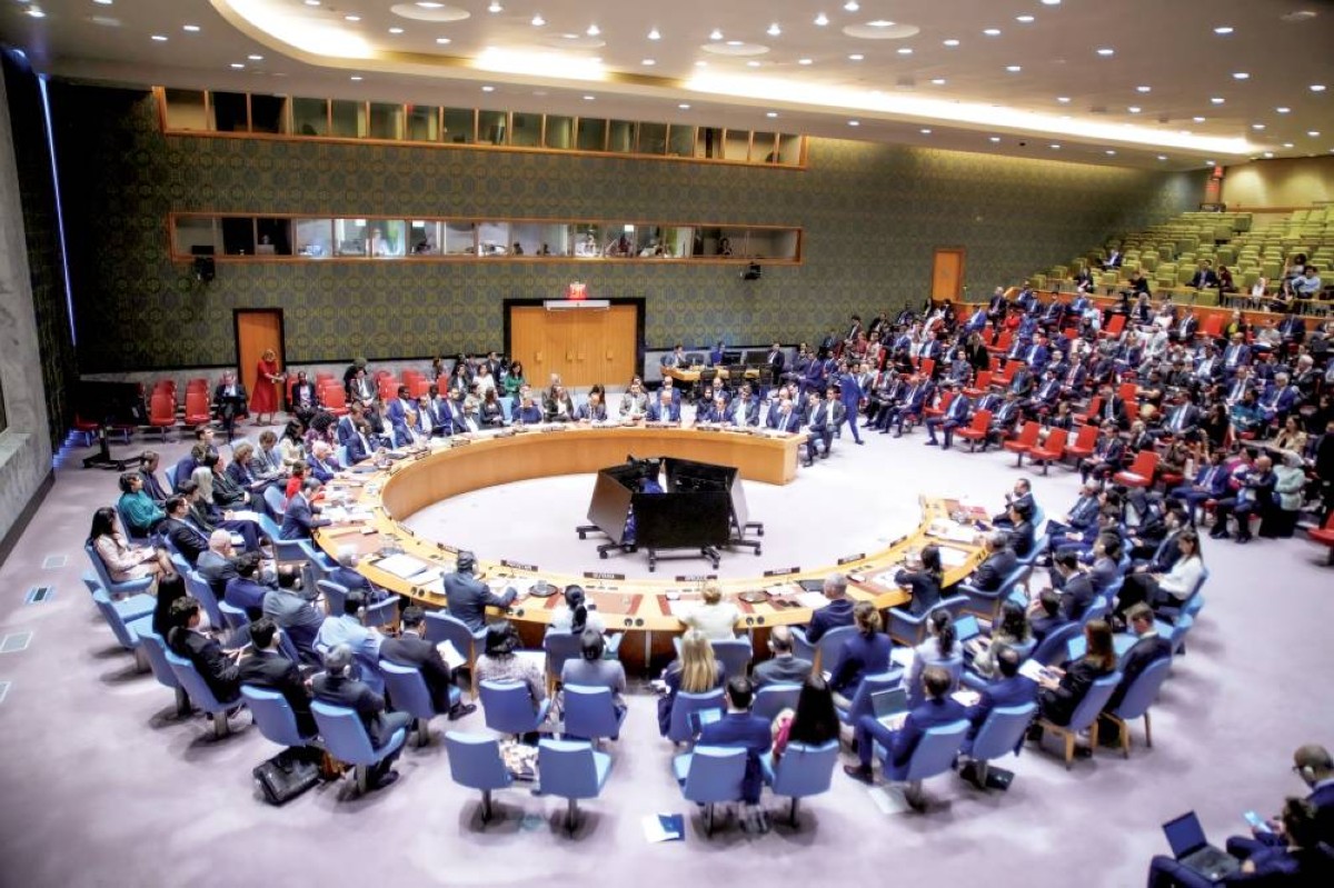 جانب من الاجتماع الطارئ لبحث العدوان الإسرائيلي على قطر بمجلس الأمن الدولي 