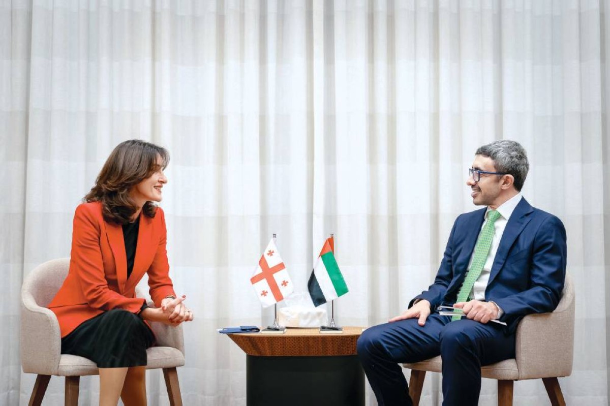 عبدالله بن زايد في حديث مع وزيرة خارجية جورجيا