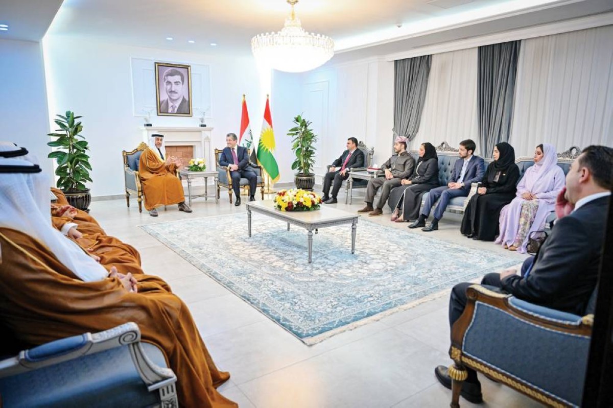 رئيس وزارء إقليم كردستان العراق خلال لقائه عبدالله لوتاه ووفد الدولة