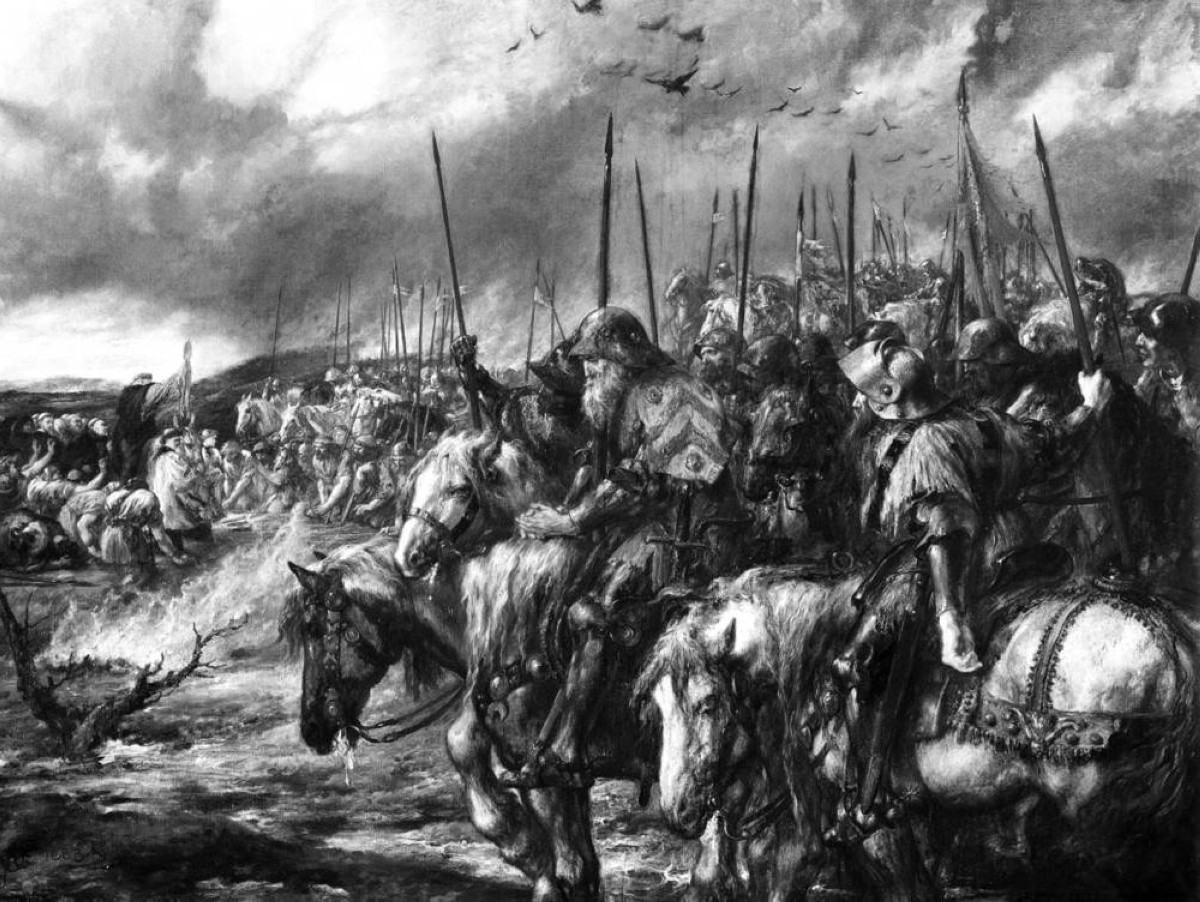 1415  هزيمة الجيش الفرنسي الأكثر عدداً أمام الجيش الإنجليزي في معركة أجينكور
