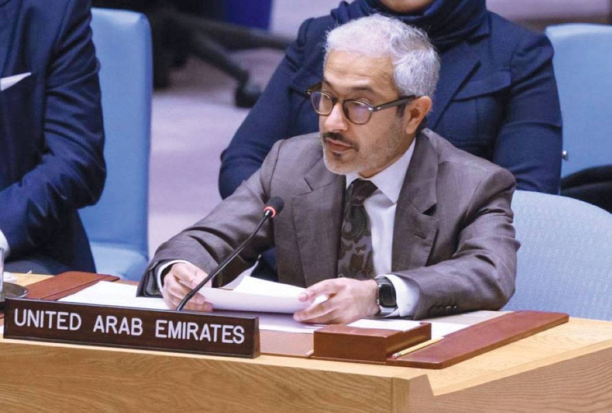  محمد أبو شهاب خلال إحدى مداخلاته في الأمم المتحدة 