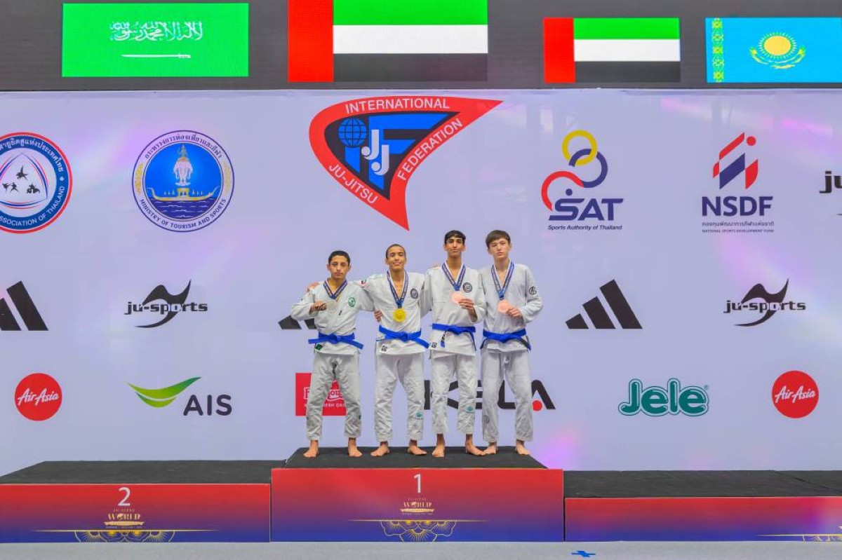 6 ميداليات ملونة لمنتخب الشباب في مونديال الجوجيتسو بتايلاند