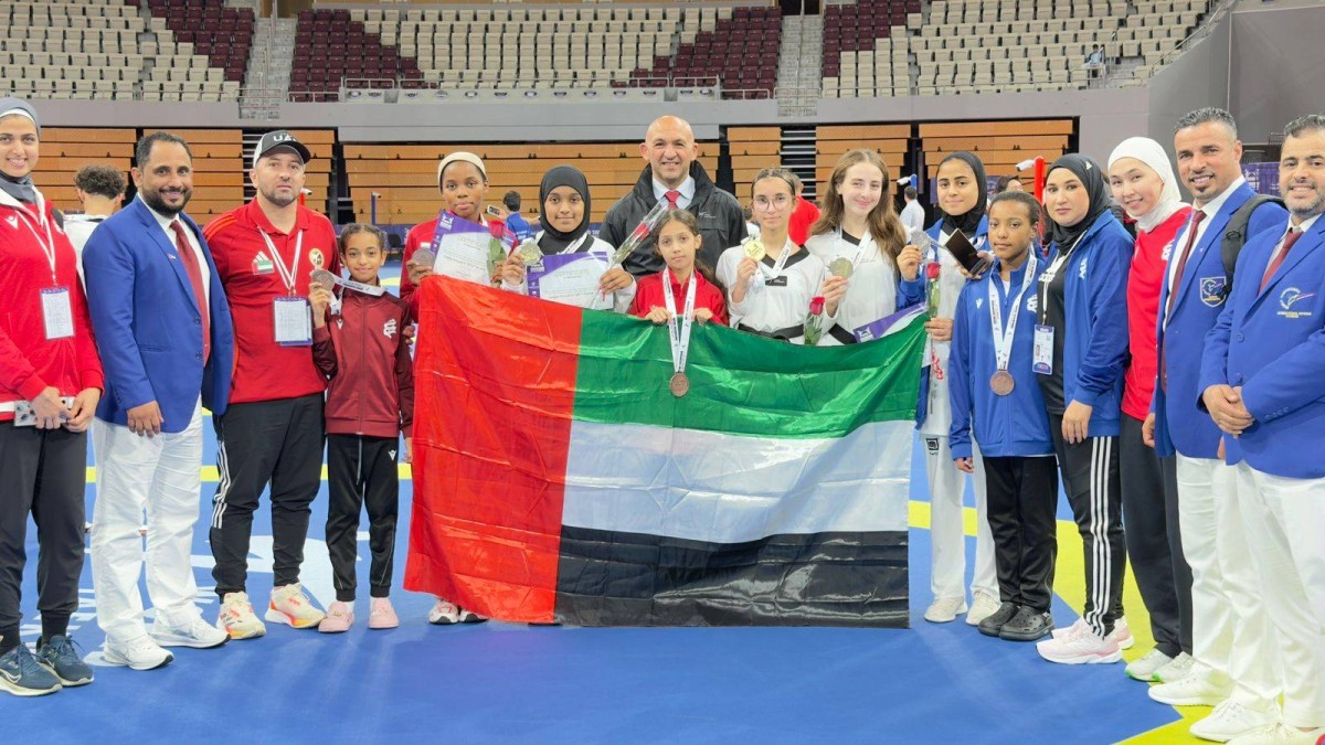 10 ميداليات لتايكواندو أندية الشارقة لرياضة المرأة في بطولة قطر المفتوحة