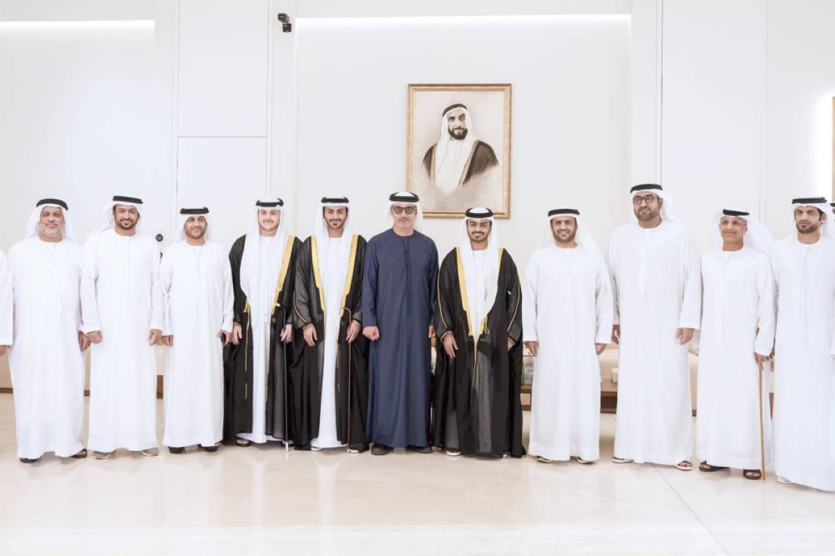 هزاع بن زايد خلال الحفل بحضور محمد بن حمدان بن زايد