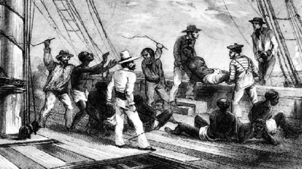 1781  بحارة سفينة العبيد «زونغ» يُغرِقون في البحر 133 من الرقيق الأفارقة للحصول على التأمين.